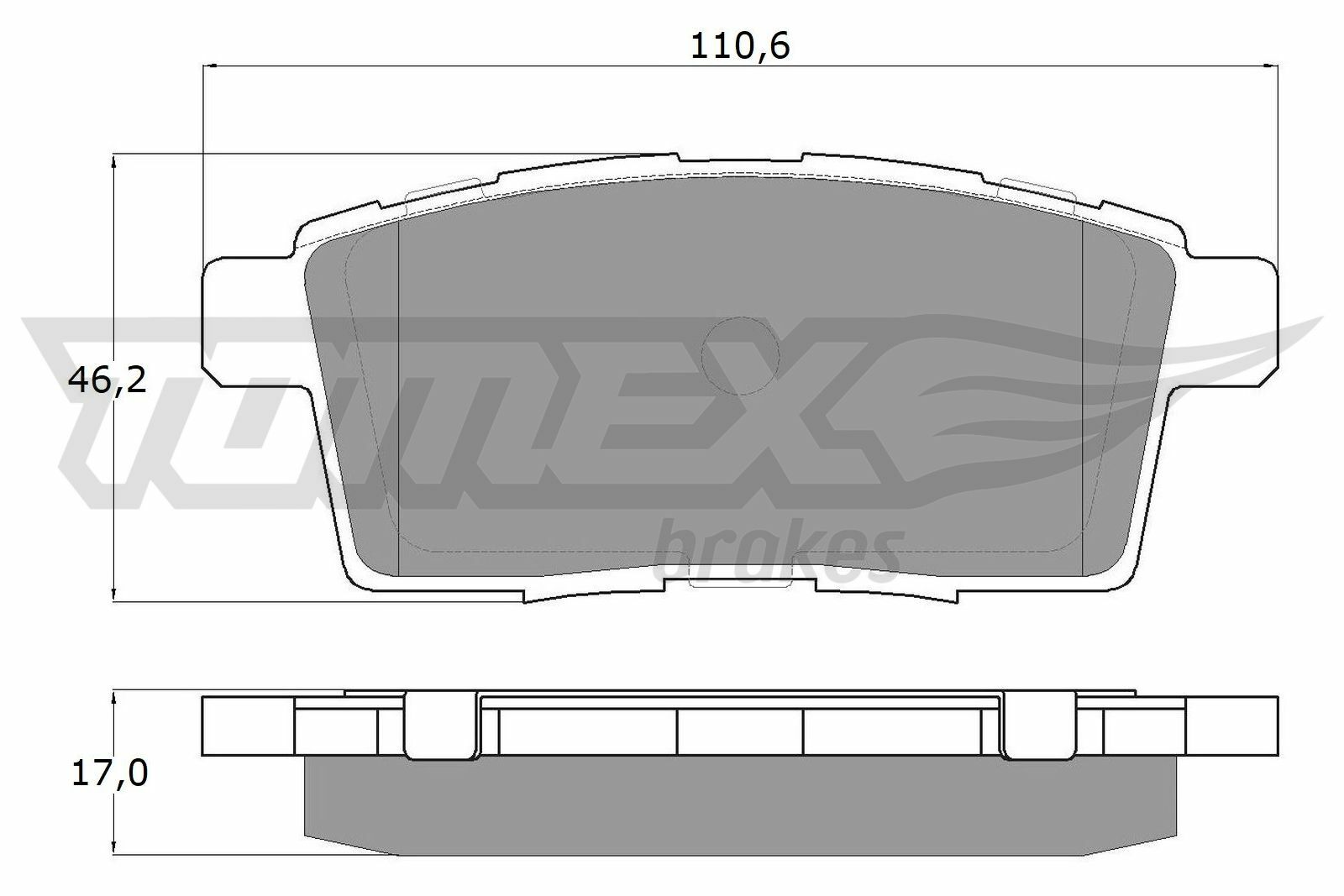 Sada brzdových destiček, kotoučová brzda TOMEX Brakes